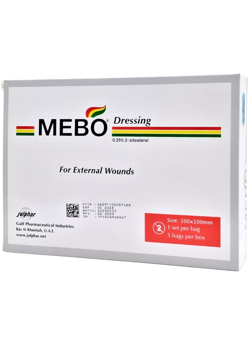 MEBO Wound Dressing 100×100mm – Pack of 5 Sterile Dressings